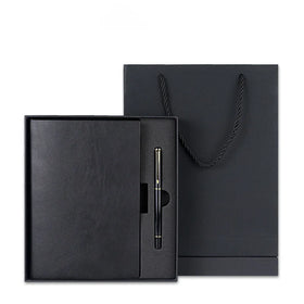Customized Hardcover Diary Notebook and Pen Gift Set Soft Cover Pu Leather Notebook With Paper Box and Bag