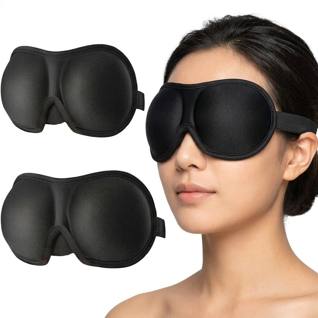 Custom Logo Lightweight Comfortable Super Soft 3D Memory Foam Eye Mask with Elastic Strap for Relaxing Sleep