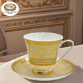 2pcs Elegant Exquisite Royal Ceramic 24K Gold Embossed Tea & Coffee Cups Saucers 9oz 280ml/cc Classic Design Luxury  Set/Sets