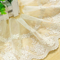 Beige Natural Trimming Border Crochet Embroidery Lace Cotton Trim 13cm Width Mesh Trimming Lace Embroidery