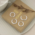 VIANRLA 925 Sterling Silver Jewelry Earrings Plated Trendy Hoop Earring for Women Free Laser Logo Wholesale
