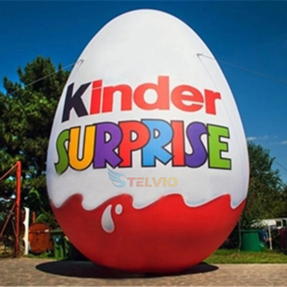 Cartoon Printed Egg-Shaped Inflatable Easter Egg for Easter Parties and Celebrations