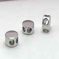 8mm DIY Two Holes Stainless Steel Fixed Stopper Positioning Ending Spacer Slide Loose Beads Jewelry Finding Accessories