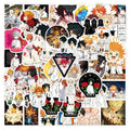 50Pcs The Promised Neverland Anime Decorative Sticker For Notebook Paper Bottles Laptop Lugagge Cartoon Stickers