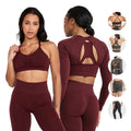 Women Gym Seamless Scrunch Activewear Hollow Out Workout Yoga Sets