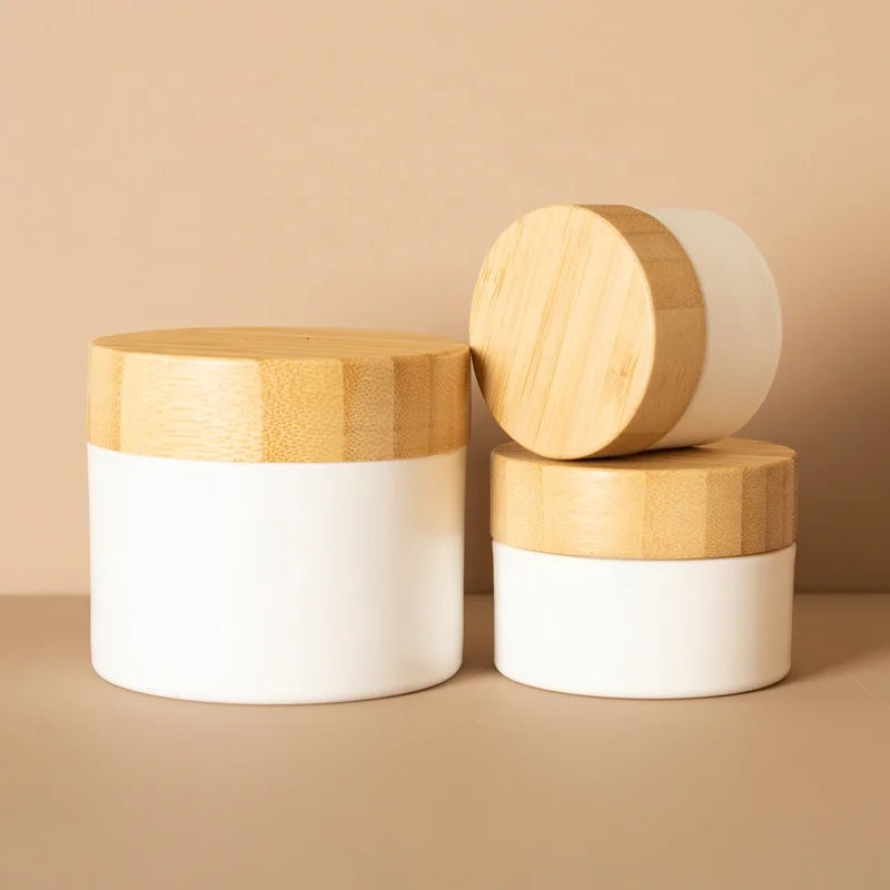 Natural Skincare Cosmetic Lotion Shampoo Hair Oil Face Cream 200ml PET Plastic Empty Bottles Jar Set Screw Cap Screen Printed