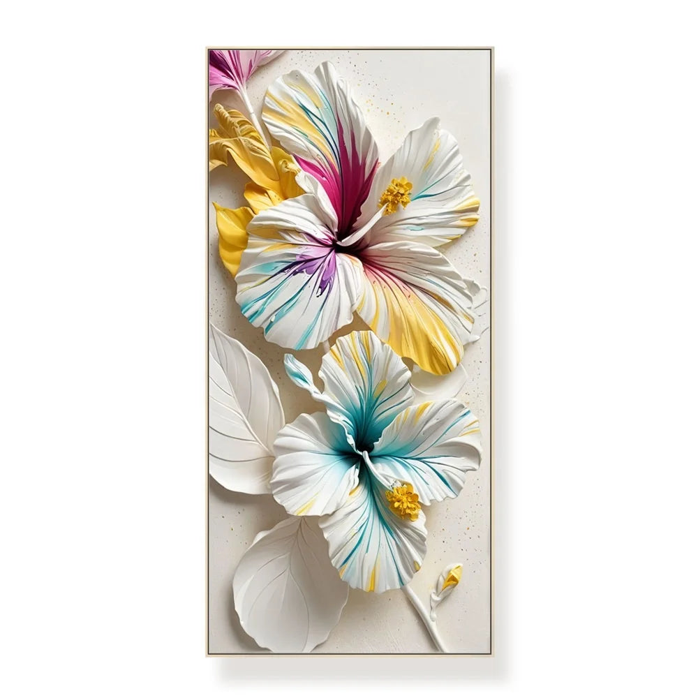 Flower Painting 3D Acrylic Heavy Texture Handmade Oil Painting Customization Hotel Artwork