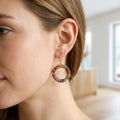 Bulk Custom Women's Colorful Crystal Inlay Chain Large Hoop Earrings Trendy Classic Fish Hook Hanging Drop Earrings Jewelry OEM