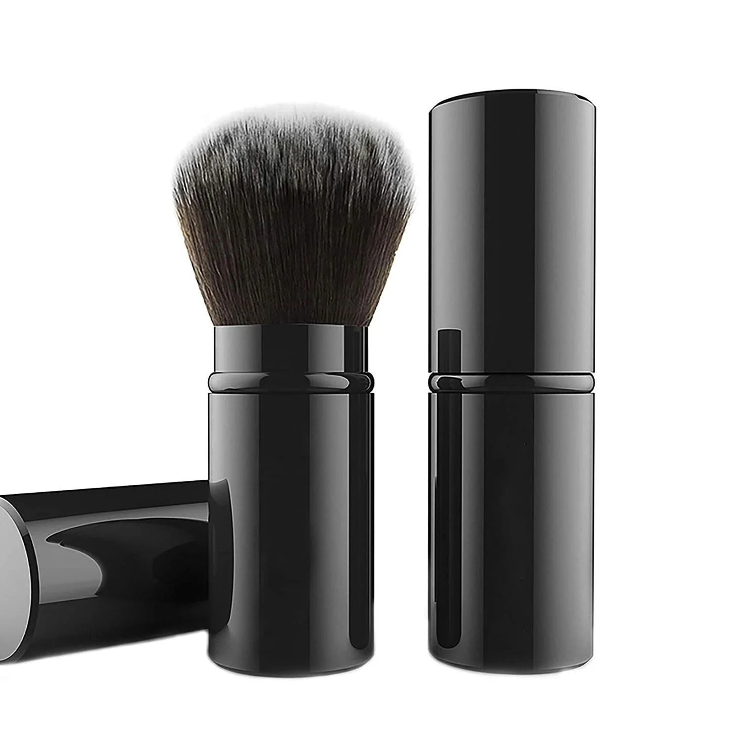 Retractable Kabuki Makeup Brush Travel Powder Brush Portable Face Blush Brush With Cover