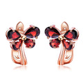 Abiding Natural Red Garnet 925 Sterling Silver Earring Women Jewelry Rose Gold Plated Earrings