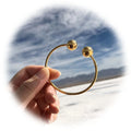 2023 Wholesale Solid Double Ball Open Bangle Stainless Steel Bangles Bracelet for Women