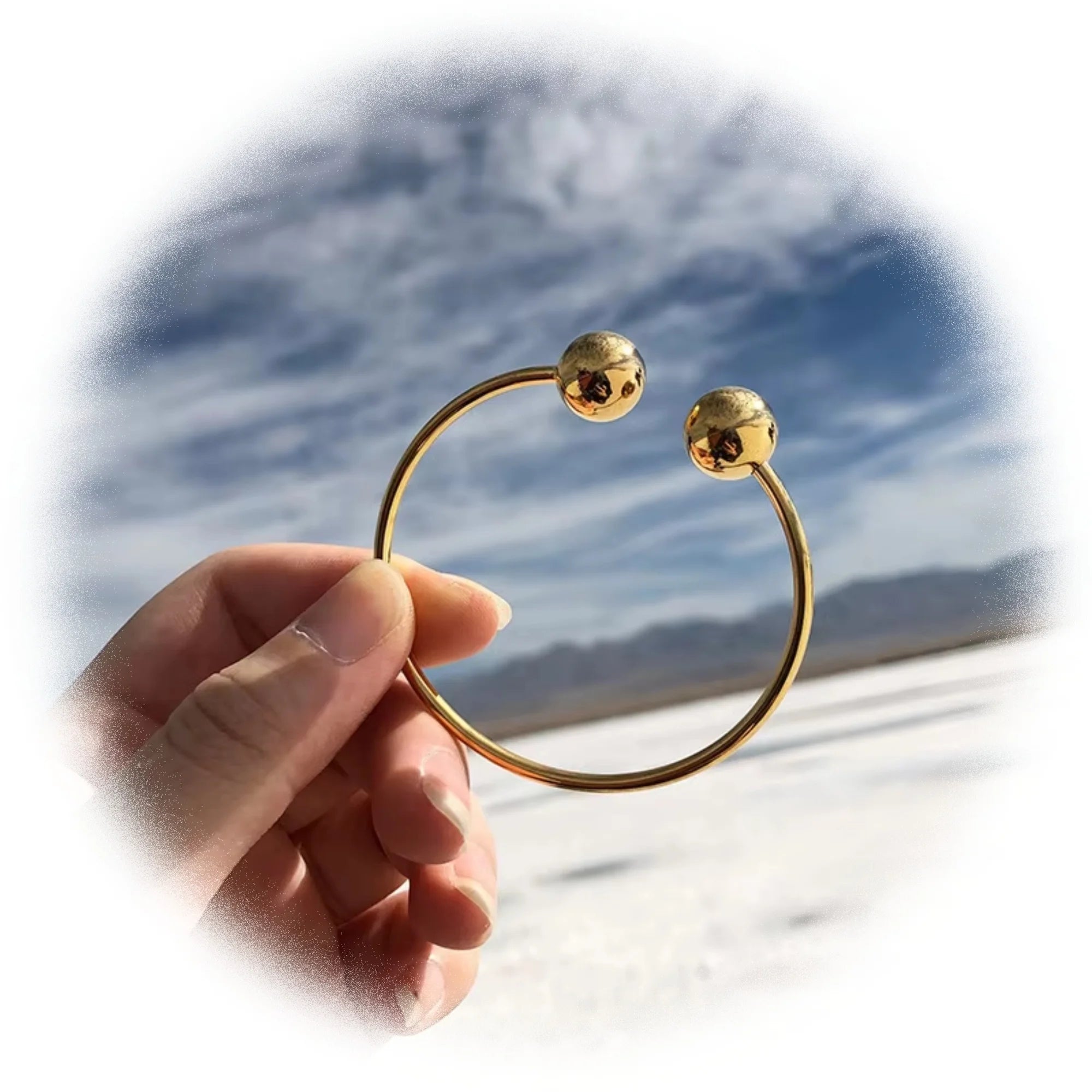 2023 Wholesale Solid Double Ball Open Bangle Stainless Steel Bangles Bracelet for Women