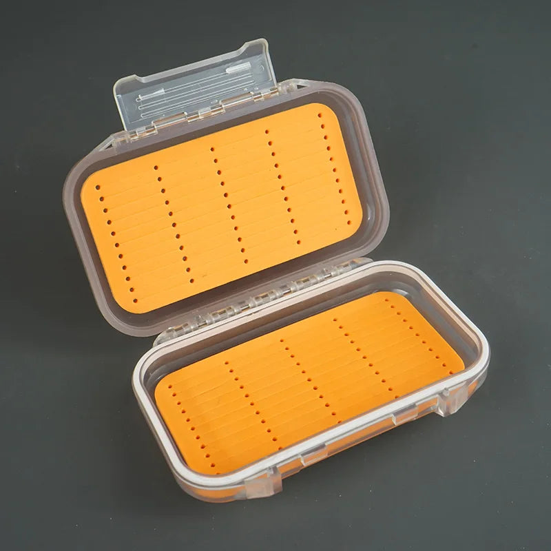 Selco 13.5*8.8*3.6cm Portable Fishing Accessories Orange ABS Fly Box Fishing Lures Saltwater Fly Box