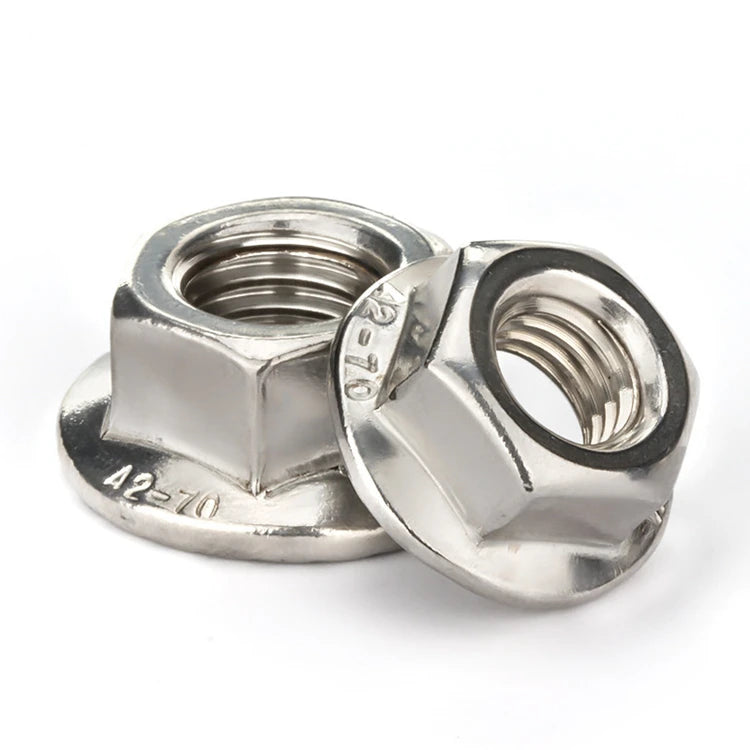 M3 M4 M5 M6 M8 M10 M12 M14 M16 DIN6923 304 316 Stainless Steel Non-Serrated Hex Flanged Nuts
