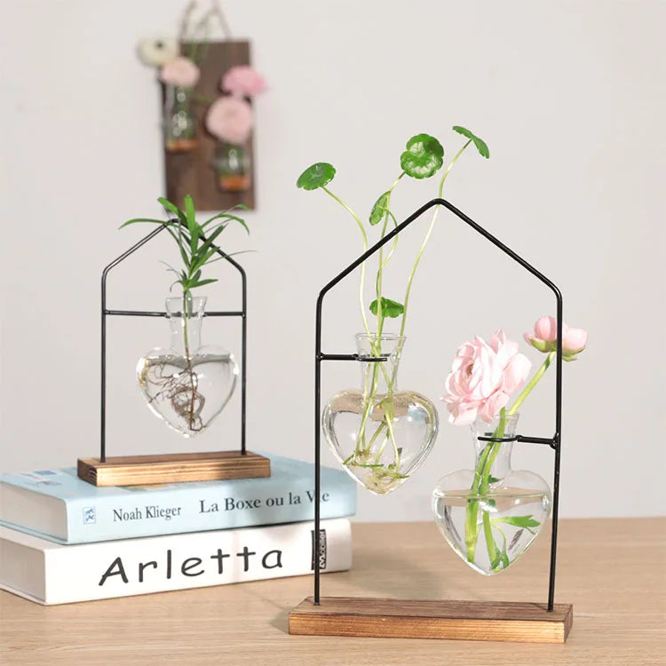 Plant Flower Decoration Transparent Living Room Home Vase Flower Arrangement Ornaments Glass Vase