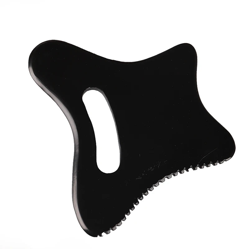 Black White Stone Gua Sha Comb Edge Body Massage Tool Big Size Jade Guasha Tool for Back Body Scrapping Fashion Pendants Charms