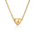 AA00363 18k Gold Plated Stainless Steel Necklaces Initial love Heart Charm with 26 English Letters Chain Necklace for Women