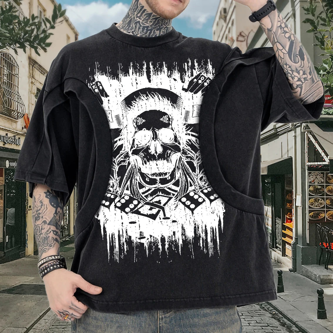 Blank Black t Shirt Custom Printing Mens Designer Shirts Screen Printing Heavy Cotton Acid Wash T-shirt