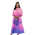 Reliable Support Luxury African Dress for Women Printed Pleat Polyester Clothing Plus Size