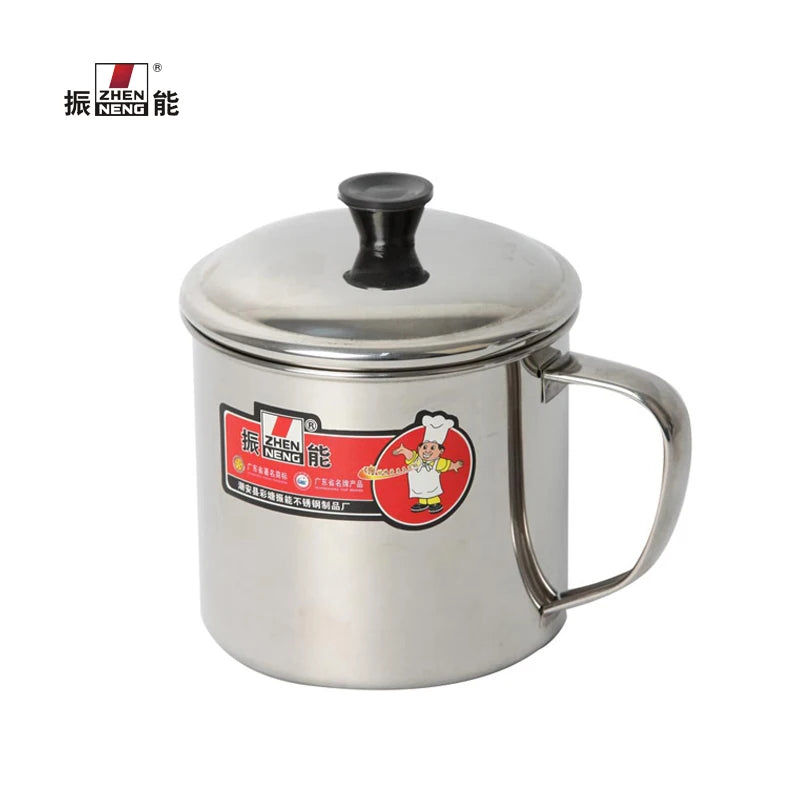 Zhenneng Stainless Steel Water Round Cup with Lid Thermo Cup Eco-friendly 10cm Stainless Steel Water Cup with Handle Kettle