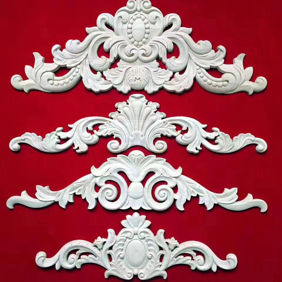 Wooden Onlay and Applique Carved Flower Decorative Interior Moulding for Furniture Premium Wood articles trim