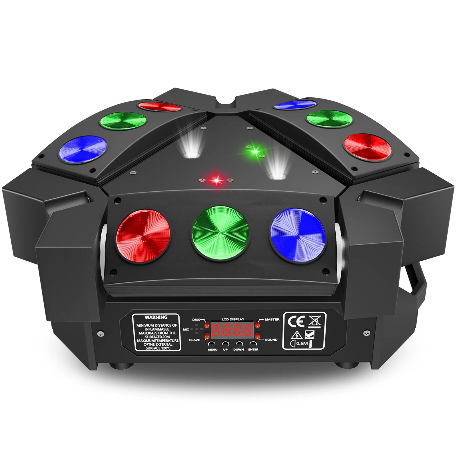 9Pcs Rgb Lamp Beads Rotating Heads Rgb Stage Effects Light Dmx512 Disco Lights Party Laser Lights