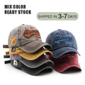 Wholesale Retro Vintage 3D Embroidery Logo Curved Brim 6 Panel Cotton Dad Hat Washed Sporty Letter Pattern Baseball Caps