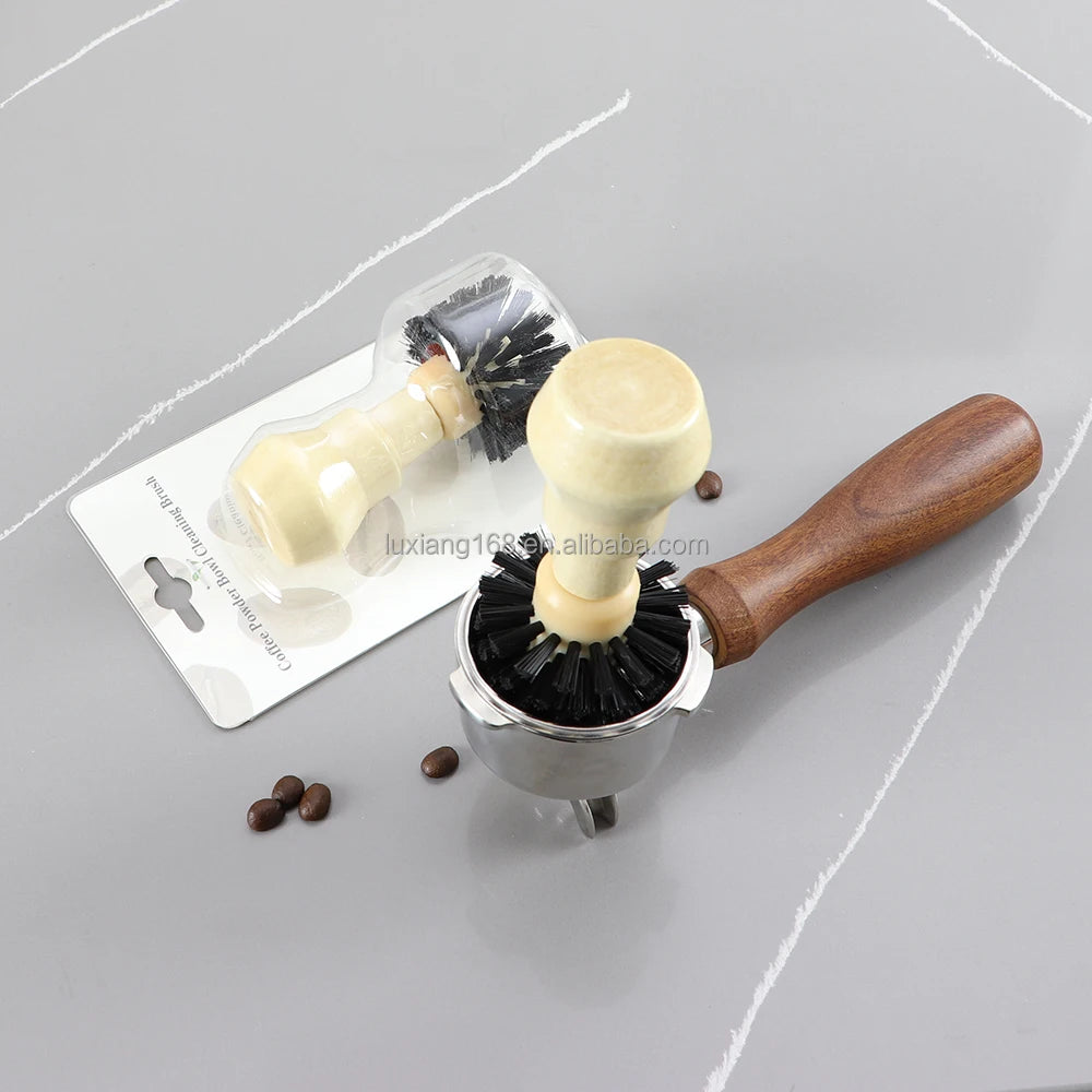 51mm/58mm Coffee Handle Cleaning Brushes with Wood Handle for Coffee Makers