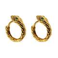 18k Gold Plated Zircon Brass Snake Huggie Earrings With Diamond  Classic Rhodium Plated for Wedding Party