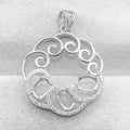 Sterling Silver 5*7mm Semi Mount Pendant Empty Frame Blank Support Setting S925 Base Holder Without Center Stone for DIY Inlay