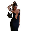 Wholesale Women's Elegant Casual Party  Dress Design Anti-Static Sustainable Washable Halter Hollow Empire Holiday Dresses