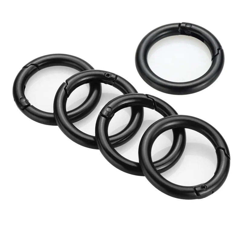 30mm Metal Spring O Ring Clasp Round Clips Mini Carabiner for Jewelry Making Bag Purse Strap Keyring