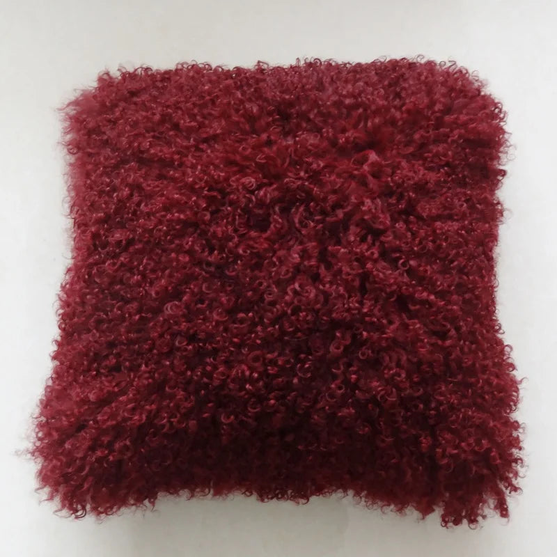 Sample Support Real Natural Tibetan Mongolian Lamb Skin Soft Comfortable Fur Cushion