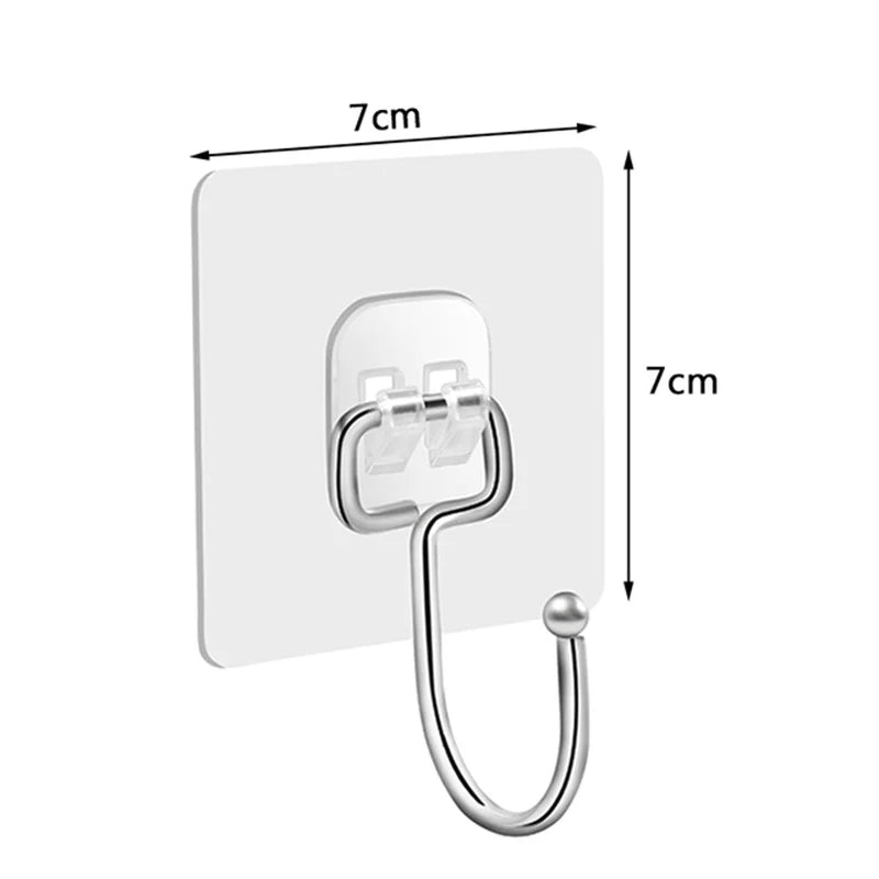 Transparent Wall Hooks Strong Self-adhesive Door Wall Hanging Hook for Kitchen Bathroom