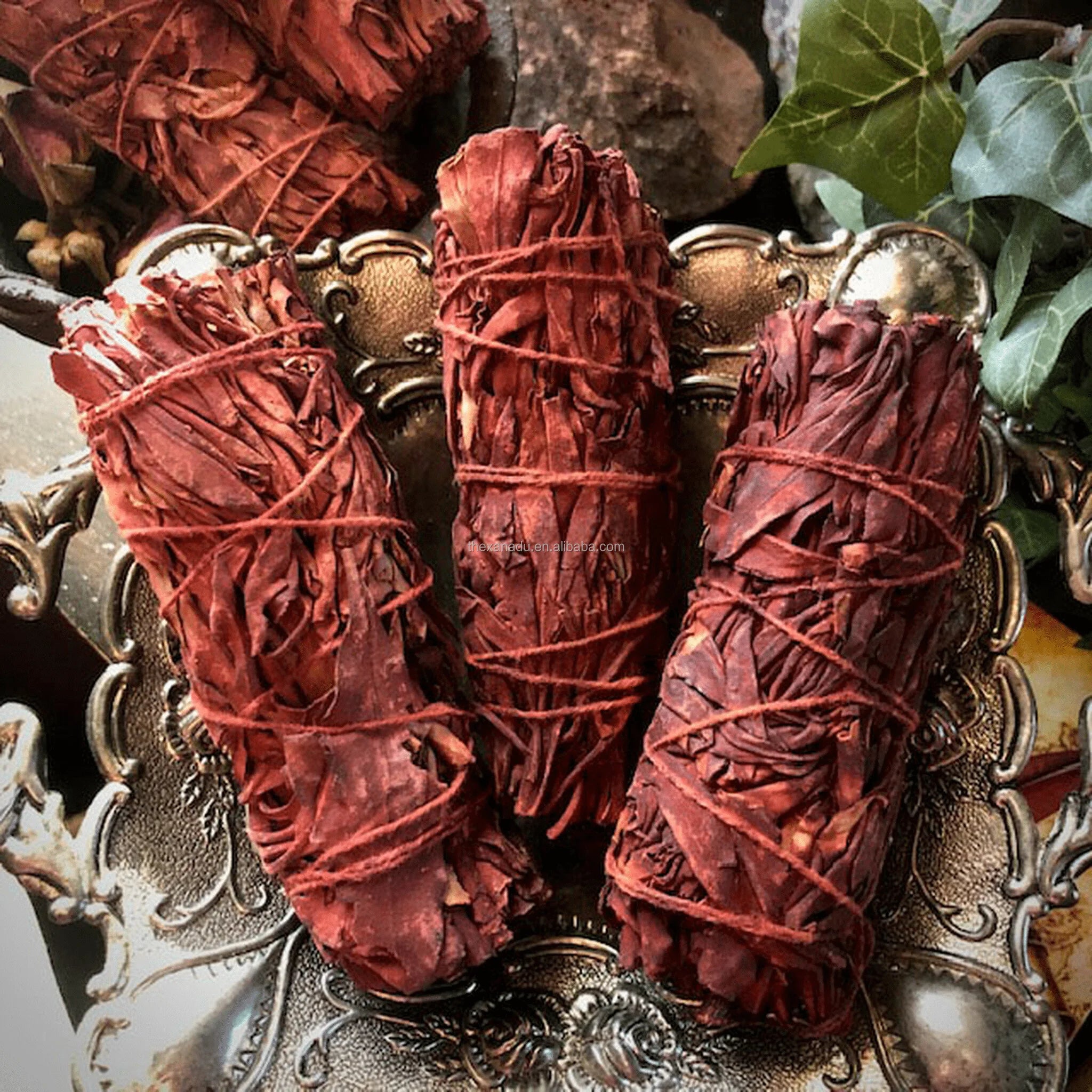 Wholesale 7 Varieties Vacuum Wands Red Sages Smudge Dragon Bloods Sage Stick Cleansing Bundle Natural Air Purify Dragon's Resin