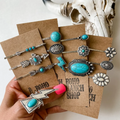 Western Turquoise Decorative Hair Accessories for Women Vintage Hair Pins Retro Hairpins Clips Headwear Hair Bobby Pins Set