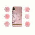 Big Factory Fast Delivery  Natural Rose Quartz Hexagon Phone Grip  Healing Elixer Reiki Crystal for Phone Holder Socket Stand