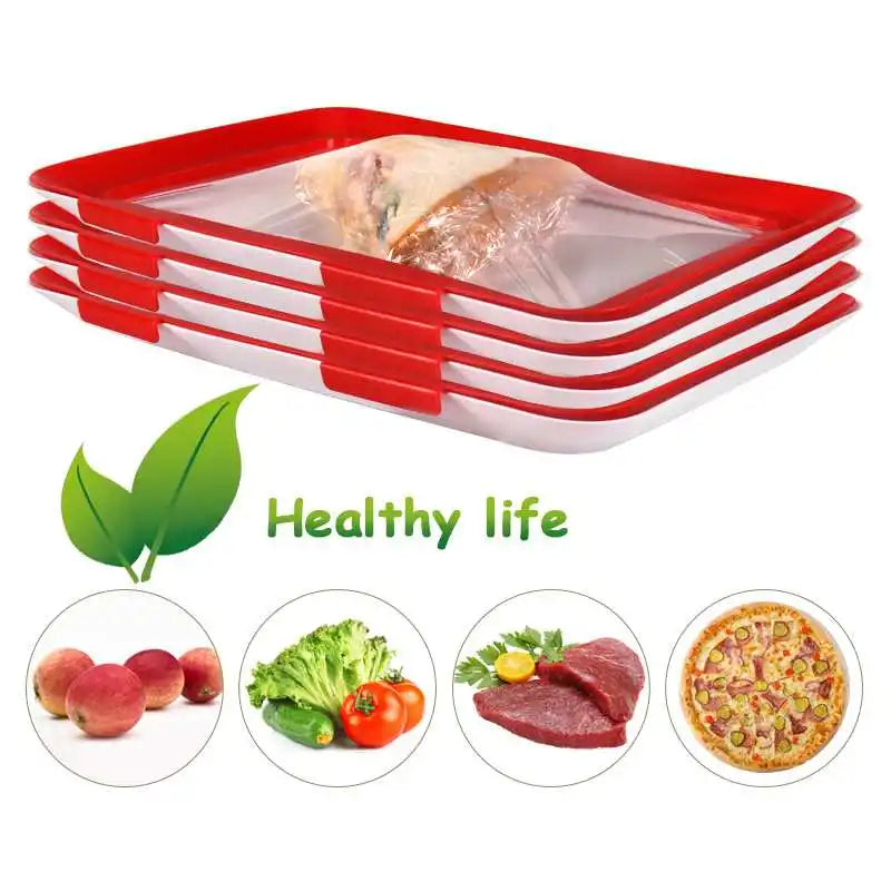 Wholesale Food Preservation Bandeja  Kitchen Tools for Healthy Seal Storage Container and Keep Fresh Plastic Food Clever Tray