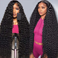 13x6 Deep Wave Lace Front Wigs Human Hair HD Transparent Lace Frontal Human Hair Wigs for Black Women 100% Real Human Hair Wig