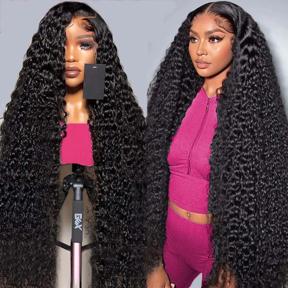 13x6 Deep Wave Lace Front Wigs Human Hair HD Transparent Lace Frontal Human Hair Wigs for Black Women 100% Real Human Hair Wig