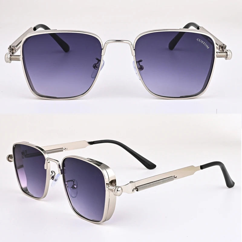 Tony Stark Men Women Sunglasses Brand Design Metal Frame Steampunk Sun Glasses Male Ladies Alloy Eyewear