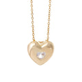 Unisex High-Grade Stainless Steel Love Pendant Necklace Classic Geometric Style with Gold Plated Zircon for Parties