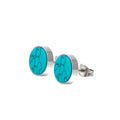 Hot Ethnic Style Vintage Fashion Stainless Steel Male/Female Round Turquoise Stud Earrings