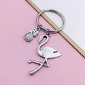 Flamingo Stand Tall and Be Fabulous Proud Flamazing Pineapple Pendant Metal Key Chains Holder Bag Backpack Car Key Chain