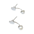 REETI Women's Elegant Heart Pearl Stud Earrings 925 Sterling Silver for Weddings
