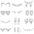 Fine Silver Jewelry 925 Sterling Silver Decorative Vine Hollow Pattern Cute Zircon Hoop Earrings Pearl Water Drop Ear Buckles