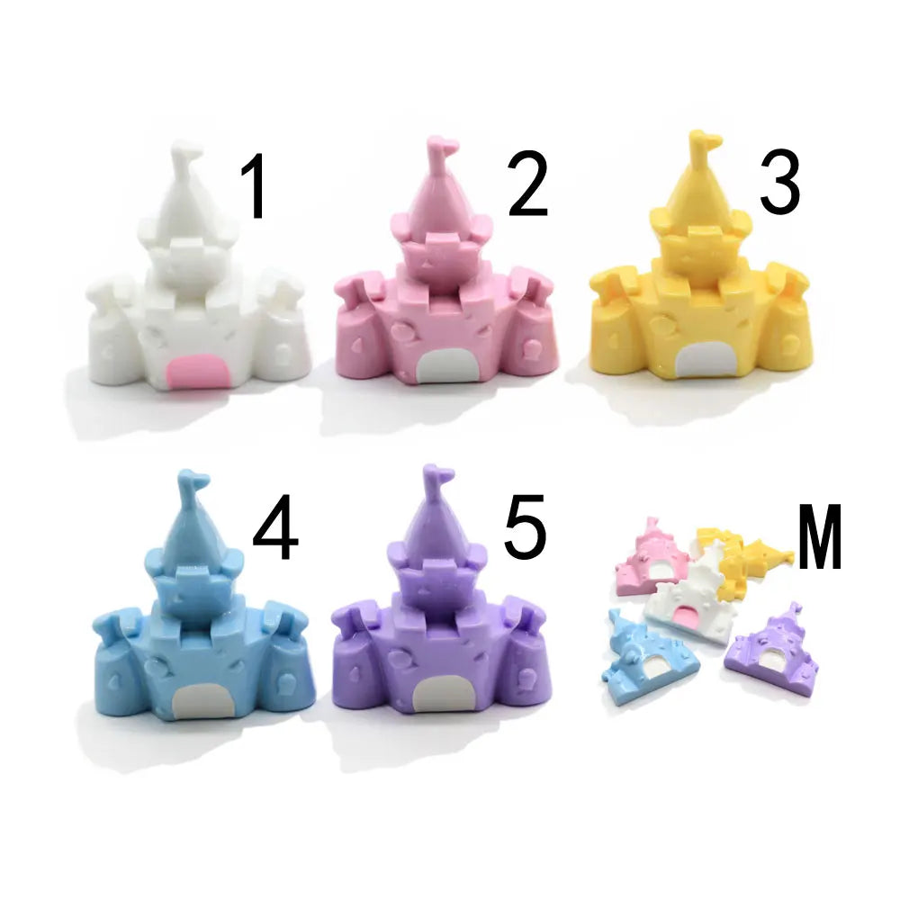 Resin Princess Castle Flatback Cabochon for Phone Case Decoration Scrapbooking Keychain Pendant DIY Accessories