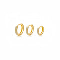 Hot Geometric Cuff Small Hoop Ring Earrings Brass Gold Plated Color Ear Jewelry Diamond Zircon Round Huggie Earrings for Women