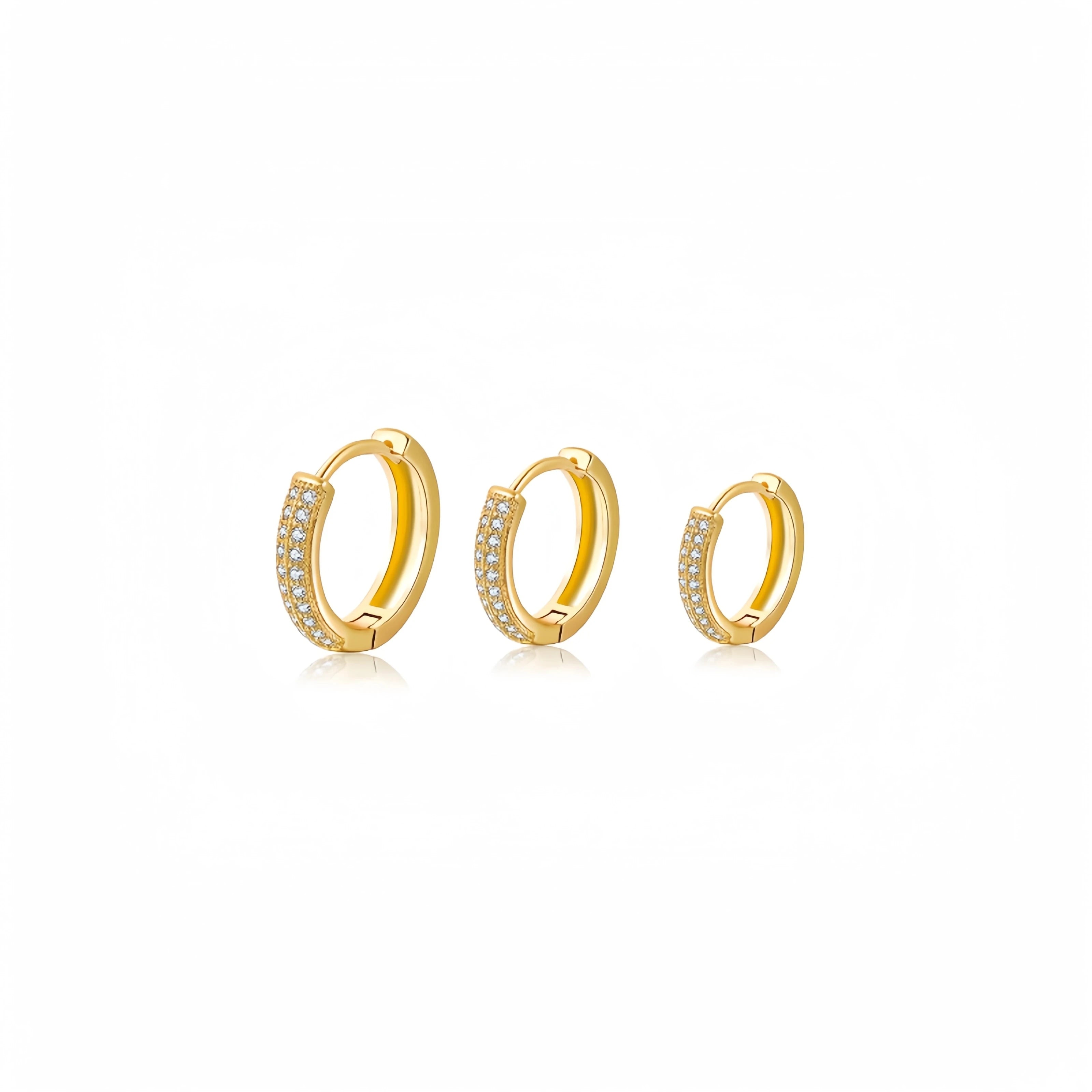 Hot Geometric Cuff Small Hoop Ring Earrings Brass Gold Plated Color Ear Jewelry Diamond Zircon Round Huggie Earrings for Women