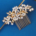 Miallo Rhinestone Flower Hair Side Comb Rose Gold Bridal Wedding Hair Accessories Pins Headpieces Headband